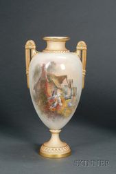 Royal Worcester Porcelain Handpainted Vase